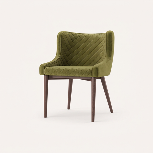 Quilted Velvet Wingback Dining Chair